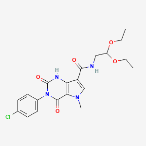 molecular formula C20H23ClN4O5 B6572442 3-(4-chlorophenyl)-N-(2,2-diethoxyethyl)-5-methyl-2,4-dioxo-1H,2H,3H,4H,5H-pyrrolo[3,2-d]pyrimidine-7-carboxamide CAS No. 921509-10-6