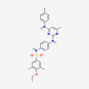 molecular formula C28H31N5O3S B6572467 4-ethoxy-3,5-dimethyl-N-[4-({4-methyl-6-[(4-methylphenyl)amino]pyrimidin-2-yl}amino)phenyl]benzene-1-sulfonamide CAS No. 946296-60-2