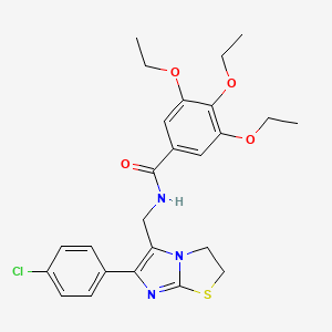 molecular formula C25H28ClN3O4S B6572474 N-{[6-(4-chlorophenyl)-2H,3H-imidazo[2,1-b][1,3]thiazol-5-yl]methyl}-3,4,5-triethoxybenzamide CAS No. 946199-78-6