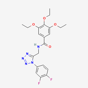 molecular formula C21H23F2N5O4 B6572477 N-{[1-(3,4-difluorophenyl)-1H-1,2,3,4-tetrazol-5-yl]methyl}-3,4,5-triethoxybenzamide CAS No. 946308-59-4