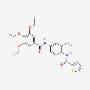 molecular formula C27H30N2O5S B6572496 3,4,5-triethoxy-N-[1-(thiophene-2-carbonyl)-1,2,3,4-tetrahydroquinolin-6-yl]benzamide CAS No. 946289-22-1