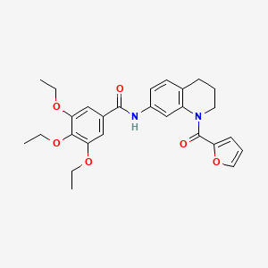 molecular formula C27H30N2O6 B6572508 3,4,5-triethoxy-N-[1-(furan-2-carbonyl)-1,2,3,4-tetrahydroquinolin-7-yl]benzamide CAS No. 946367-45-9