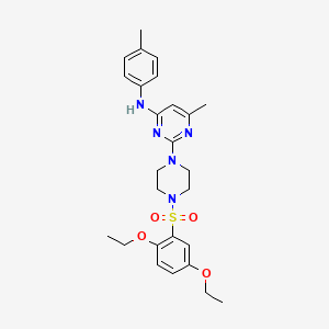 2-[4-(2,5-diethoxybenzenesulfonyl)piperazin-1-yl]-6-methyl-N-(4-methylphenyl)pyrimidin-4-amine