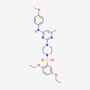 molecular formula C26H33N5O5S B6572534 2-[4-(2,5-diethoxybenzenesulfonyl)piperazin-1-yl]-N-(4-methoxyphenyl)-6-methylpyrimidin-4-amine CAS No. 946215-51-6