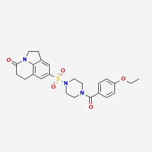 molecular formula C24H27N3O5S B6572537 6-{[4-(4-ethoxybenzoyl)piperazin-1-yl]sulfonyl}-1-azatricyclo[6.3.1.0^{4,12}]dodeca-4(12),5,7-trien-11-one CAS No. 946238-05-7