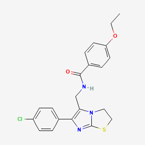 molecular formula C21H20ClN3O2S B6572543 N-{[6-(4-chlorophenyl)-2H,3H-imidazo[2,1-b][1,3]thiazol-5-yl]methyl}-4-ethoxybenzamide CAS No. 946200-08-4
