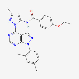 molecular formula C26H25N7O2 B6572553 N-{1-[1-(2,4-dimethylphenyl)-1H-pyrazolo[3,4-d]pyrimidin-4-yl]-3-methyl-1H-pyrazol-5-yl}-4-ethoxybenzamide CAS No. 1005716-62-0