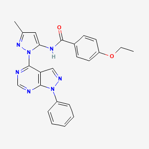 molecular formula C24H21N7O2 B6572563 4-ethoxy-N-(3-methyl-1-{1-phenyl-1H-pyrazolo[3,4-d]pyrimidin-4-yl}-1H-pyrazol-5-yl)benzamide CAS No. 1005949-17-6