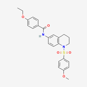 molecular formula C25H26N2O5S B6572592 4-ethoxy-N-[1-(4-methoxybenzenesulfonyl)-1,2,3,4-tetrahydroquinolin-6-yl]benzamide CAS No. 946260-65-7