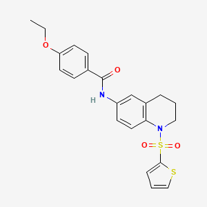 molecular formula C22H22N2O4S2 B6572597 4-ethoxy-N-[1-(thiophene-2-sulfonyl)-1,2,3,4-tetrahydroquinolin-6-yl]benzamide CAS No. 946382-44-1