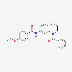 molecular formula C25H24N2O3 B6572605 N-(1-benzoyl-1,2,3,4-tetrahydroquinolin-7-yl)-4-ethoxybenzamide CAS No. 946266-70-2