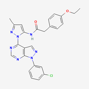 N-{1-[1-(3-chlorophenyl)-1H-pyrazolo[3,4-d]pyrimidin-4-yl]-3-methyl-1H-pyrazol-5-yl}-2-(4-ethoxyphenyl)acetamide