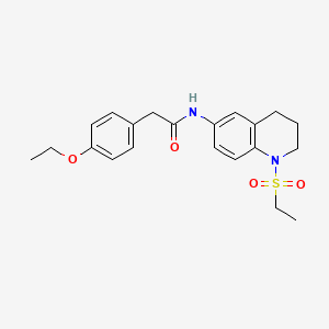 molecular formula C21H26N2O4S B6572639 N-[1-(ethanesulfonyl)-1,2,3,4-tetrahydroquinolin-6-yl]-2-(4-ethoxyphenyl)acetamide CAS No. 946214-26-2
