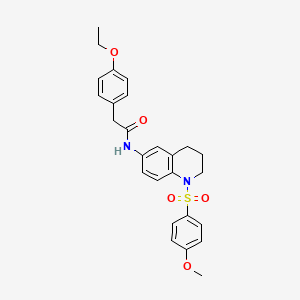 molecular formula C26H28N2O5S B6572658 2-(4-ethoxyphenyl)-N-[1-(4-methoxybenzenesulfonyl)-1,2,3,4-tetrahydroquinolin-6-yl]acetamide CAS No. 946382-80-5