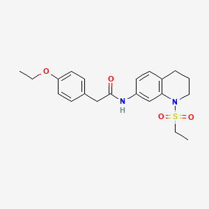 molecular formula C21H26N2O4S B6572659 N-[1-(ethanesulfonyl)-1,2,3,4-tetrahydroquinolin-7-yl]-2-(4-ethoxyphenyl)acetamide CAS No. 946351-83-3