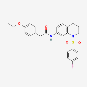 molecular formula C25H25FN2O4S B6572663 2-(4-ethoxyphenyl)-N-[1-(4-fluorobenzenesulfonyl)-1,2,3,4-tetrahydroquinolin-7-yl]acetamide CAS No. 946350-00-1
