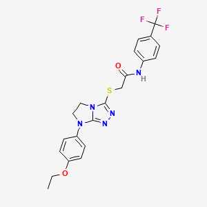 molecular formula C21H20F3N5O2S B6572672 2-{[7-(4-ethoxyphenyl)-5H,6H,7H-imidazo[2,1-c][1,2,4]triazol-3-yl]sulfanyl}-N-[4-(trifluoromethyl)phenyl]acetamide CAS No. 921858-72-2
