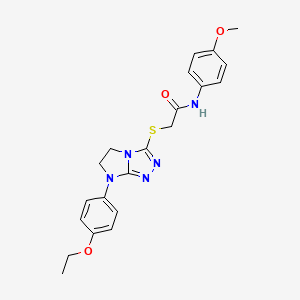 molecular formula C21H23N5O3S B6572674 2-{[7-(4-ethoxyphenyl)-5H,6H,7H-imidazo[2,1-c][1,2,4]triazol-3-yl]sulfanyl}-N-(4-methoxyphenyl)acetamide CAS No. 921538-25-2