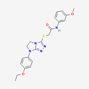 molecular formula C21H23N5O3S B6572687 2-{[7-(4-ethoxyphenyl)-5H,6H,7H-imidazo[2,1-c][1,2,4]triazol-3-yl]sulfanyl}-N-(3-methoxyphenyl)acetamide CAS No. 921789-61-9