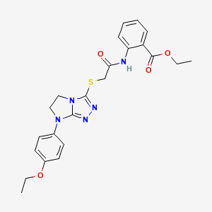 molecular formula C23H25N5O4S B6572697 ethyl 2-(2-{[7-(4-ethoxyphenyl)-5H,6H,7H-imidazo[2,1-c][1,2,4]triazol-3-yl]sulfanyl}acetamido)benzoate CAS No. 921858-74-4