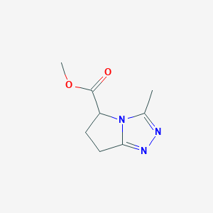 molecular formula C8H11N3O2 B065727 Methyl 3-methyl-6,7-dihydro-5H-pyrrolo[2,1-c][1,2,4]triazole-5-carboxylate CAS No. 160205-11-8