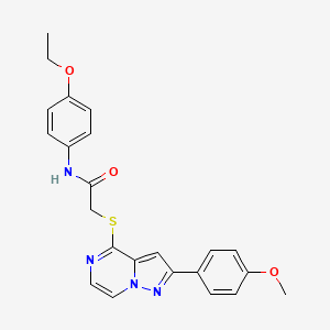 molecular formula C23H22N4O3S B6572717 N-(4-ethoxyphenyl)-2-{[2-(4-methoxyphenyl)pyrazolo[1,5-a]pyrazin-4-yl]sulfanyl}acetamide CAS No. 1021255-55-9