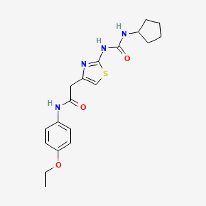 molecular formula C19H24N4O3S B6572735 2-{2-[(cyclopentylcarbamoyl)amino]-1,3-thiazol-4-yl}-N-(4-ethoxyphenyl)acetamide CAS No. 921508-23-8