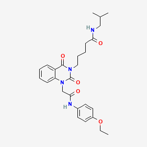 molecular formula C27H34N4O5 B6572750 5-(1-{[(4-ethoxyphenyl)carbamoyl]methyl}-2,4-dioxo-1,2,3,4-tetrahydroquinazolin-3-yl)-N-(2-methylpropyl)pentanamide CAS No. 1021217-64-0