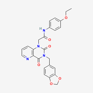 molecular formula C25H22N4O6 B6572755 2-{3-[(2H-1,3-benzodioxol-5-yl)methyl]-2,4-dioxo-1H,2H,3H,4H-pyrido[3,2-d]pyrimidin-1-yl}-N-(4-ethoxyphenyl)acetamide CAS No. 923244-47-7