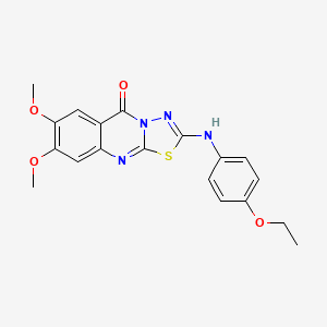 2-[(4-ethoxyphenyl)amino]-7,8-dimethoxy-5H-[1,3,4]thiadiazolo[2,3-b]quinazolin-5-one