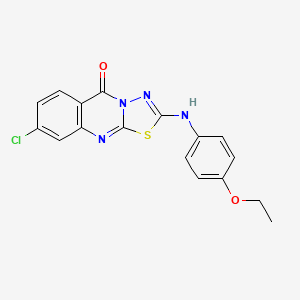 molecular formula C17H13ClN4O2S B6572805 8-chloro-2-[(4-ethoxyphenyl)amino]-5H-[1,3,4]thiadiazolo[2,3-b]quinazolin-5-one CAS No. 1021224-91-8