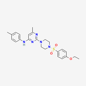 molecular formula C24H29N5O3S B6572822 2-[4-(4-ethoxybenzenesulfonyl)piperazin-1-yl]-6-methyl-N-(4-methylphenyl)pyrimidin-4-amine CAS No. 946314-58-5