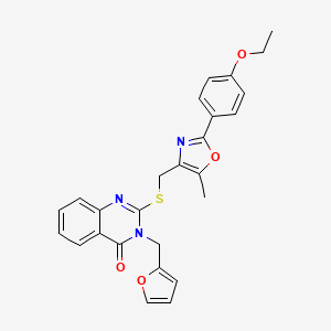 molecular formula C26H23N3O4S B6572932 2-({[2-(4-ethoxyphenyl)-5-methyl-1,3-oxazol-4-yl]methyl}sulfanyl)-3-[(furan-2-yl)methyl]-3,4-dihydroquinazolin-4-one CAS No. 1021256-64-3