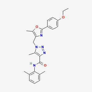 molecular formula C25H27N5O3 B6572938 N-(2,6-dimethylphenyl)-1-{[2-(4-ethoxyphenyl)-5-methyl-1,3-oxazol-4-yl]methyl}-5-methyl-1H-1,2,3-triazole-4-carboxamide CAS No. 1021220-89-2