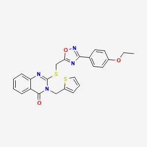 molecular formula C24H20N4O3S2 B6572963 2-({[3-(4-ethoxyphenyl)-1,2,4-oxadiazol-5-yl]methyl}sulfanyl)-3-[(thiophen-2-yl)methyl]-3,4-dihydroquinazolin-4-one CAS No. 1021219-98-6