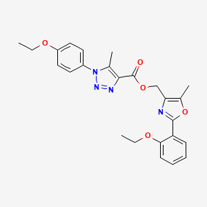 molecular formula C25H26N4O5 B6572971 [2-(2-ethoxyphenyl)-5-methyl-1,3-oxazol-4-yl]methyl 1-(4-ethoxyphenyl)-5-methyl-1H-1,2,3-triazole-4-carboxylate CAS No. 1021209-59-5