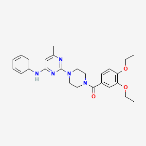 molecular formula C26H31N5O3 B6572994 2-[4-(3,4-diethoxybenzoyl)piperazin-1-yl]-6-methyl-N-phenylpyrimidin-4-amine CAS No. 946337-22-0