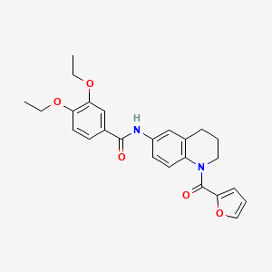 molecular formula C25H26N2O5 B6573026 3,4-diethoxy-N-[1-(furan-2-carbonyl)-1,2,3,4-tetrahydroquinolin-6-yl]benzamide CAS No. 946288-94-4