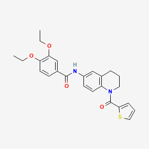 molecular formula C25H26N2O4S B6573035 3,4-diethoxy-N-[1-(thiophene-2-carbonyl)-1,2,3,4-tetrahydroquinolin-6-yl]benzamide CAS No. 946289-18-5