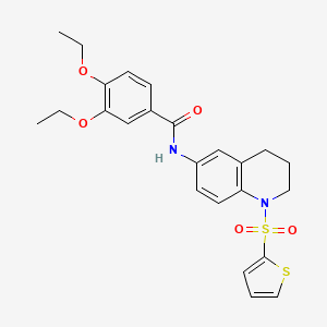 molecular formula C24H26N2O5S2 B6573060 3,4-diethoxy-N-[1-(thiophene-2-sulfonyl)-1,2,3,4-tetrahydroquinolin-6-yl]benzamide CAS No. 946382-40-7