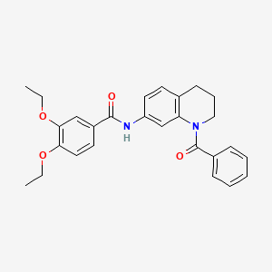 molecular formula C27H28N2O4 B6573062 N-(1-benzoyl-1,2,3,4-tetrahydroquinolin-7-yl)-3,4-diethoxybenzamide CAS No. 946219-20-1