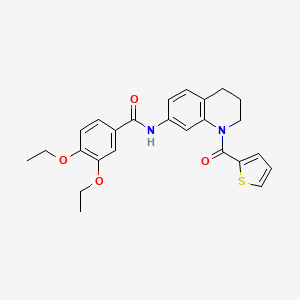 3,4-diethoxy-N-[1-(thiophene-2-carbonyl)-1,2,3,4-tetrahydroquinolin-7-yl]benzamide