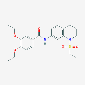 molecular formula C22H28N2O5S B6573072 N-[1-(ethanesulfonyl)-1,2,3,4-tetrahydroquinolin-7-yl]-3,4-diethoxybenzamide CAS No. 946225-83-8