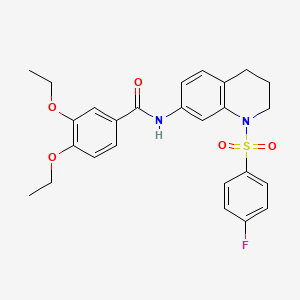 molecular formula C26H27FN2O5S B6573079 3,4-diethoxy-N-[1-(4-fluorobenzenesulfonyl)-1,2,3,4-tetrahydroquinolin-7-yl]benzamide CAS No. 946298-59-5