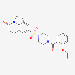 molecular formula C24H27N3O5S B6573098 6-{[4-(2-ethoxybenzoyl)piperazin-1-yl]sulfonyl}-1-azatricyclo[6.3.1.0^{4,12}]dodeca-4(12),5,7-trien-11-one CAS No. 946310-56-1
