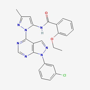 molecular formula C24H20ClN7O2 B6573120 N-{1-[1-(3-chlorophenyl)-1H-pyrazolo[3,4-d]pyrimidin-4-yl]-3-methyl-1H-pyrazol-5-yl}-2-ethoxybenzamide CAS No. 1005926-06-6