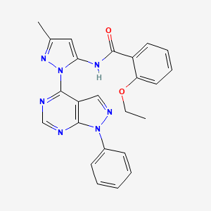molecular formula C24H21N7O2 B6573131 2-ethoxy-N-(3-methyl-1-{1-phenyl-1H-pyrazolo[3,4-d]pyrimidin-4-yl}-1H-pyrazol-5-yl)benzamide CAS No. 1005999-67-6