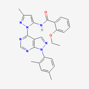 molecular formula C26H25N7O2 B6573138 N-{1-[1-(2,4-dimethylphenyl)-1H-pyrazolo[3,4-d]pyrimidin-4-yl]-3-methyl-1H-pyrazol-5-yl}-2-ethoxybenzamide CAS No. 1006276-23-8