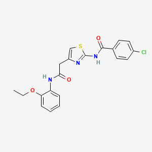 molecular formula C20H18ClN3O3S B6573205 4-chloro-N-(4-{[(2-ethoxyphenyl)carbamoyl]methyl}-1,3-thiazol-2-yl)benzamide CAS No. 921791-10-8