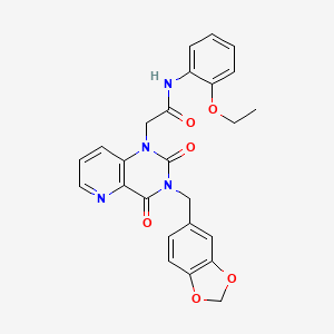 molecular formula C25H22N4O6 B6573236 2-{3-[(2H-1,3-benzodioxol-5-yl)methyl]-2,4-dioxo-1H,2H,3H,4H-pyrido[3,2-d]pyrimidin-1-yl}-N-(2-ethoxyphenyl)acetamide CAS No. 923194-83-6